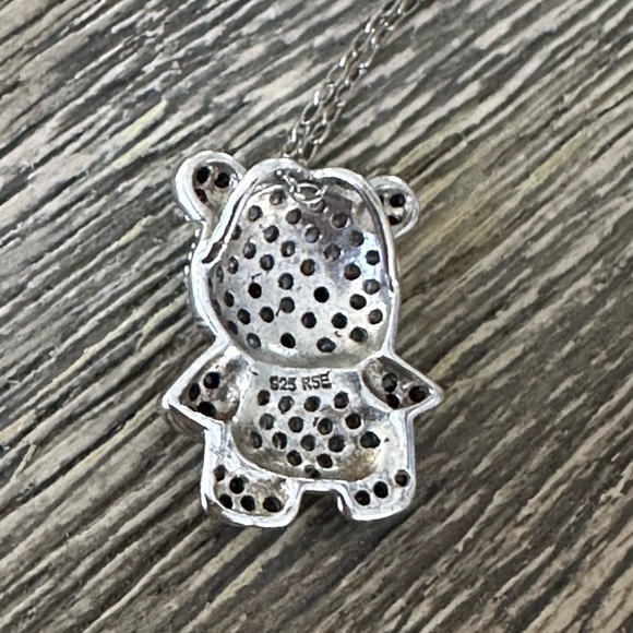 Simulated Diamond 925 Silver Adorable
Panda Bear Necklace 14k White - Picture 6 of 6